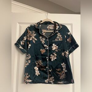 Classy Floral Satin Pajama Short Set